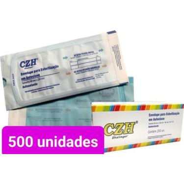 Imagem de Kit 500 Unidades Envelopes Auto Selantes 9cmX23cm P/ Autoclave  - Prof
