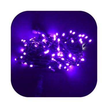 Imagem de Cordão Pisca 100 Led Prova Dágua 80 Fixo e 20 Strobo Verde Fio 7 Cores