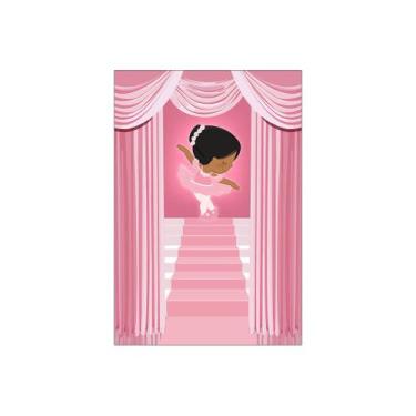 Imagem de Painel De Festa Vertical 1,50 x 2,20 - Bailarina Liso Floral Rosa 033 