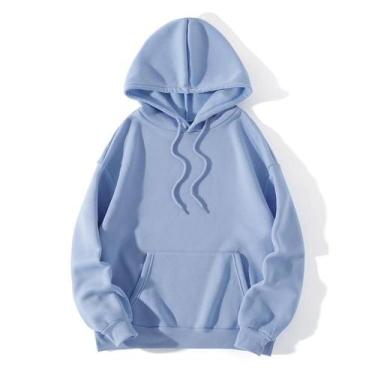 Imagem de Blusa De Frio Com Capuz Moletom Casaco Liso - BLISS, Azul bebê, M