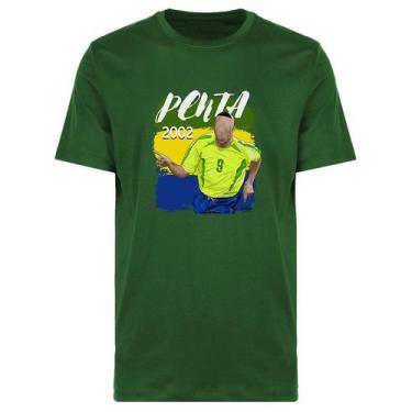 Imagem de Camiseta Brasil Penta Fenomenal 2002 - Novomanto, Verde, P