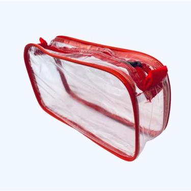 Imagem de ESTOJO transparente VERMELHO 21x11 - Gii Matos Makeup