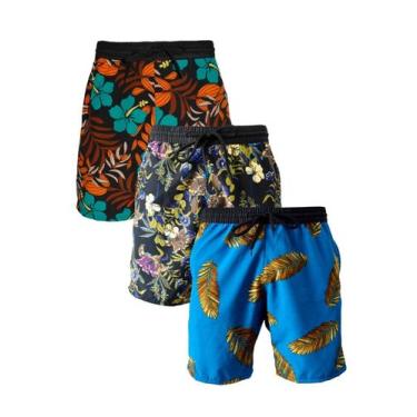 Imagem de KIT 3 Bermudas Praia Masculina Short Tactel com elastano - KS, Colorid
