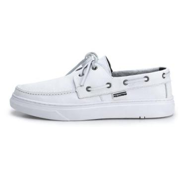 Imagem de Sapato Masculino Mocassim Dockside Em Couro - Polo Urban, Branco, Masc