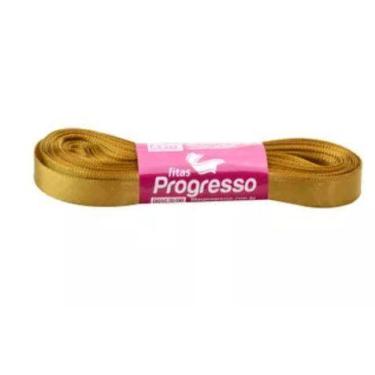 Imagem de Fita de Cetim Progresso 10mm nº2 - 10m Cor 1353 Dourado - 01 unidade -