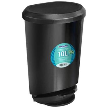 Imagem de Lixeira Com Pedal Inox OU Preto 10 LITROS ARQPLAST 1 Unidade, Preta