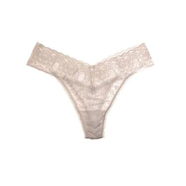 Imagem de Calcinha Fio Dental Rendada DeMillus 51190, Branco, P/M