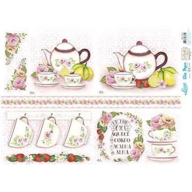 Imagem de Slim Paper Decoupage SPL1-010 Kit Chá Rosas Lili Negrão 47,3x33,8cm - 
