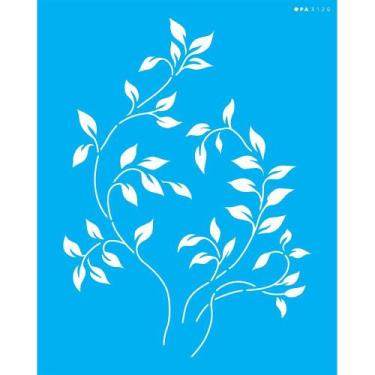 Imagem de Stencil Opa 20 x 25 cm - Folhas IV - 3120 - Opa Criando Arte