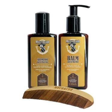 Imagem de Kit Shampoo para Barba + Balm para Barba + Pente Curvo - Muchacho Bay 