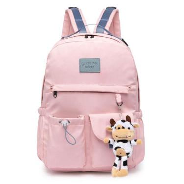 Imagem de Mochila Bolsa Rosa Guelph Chaveiro Escolar Passeio, U, ROSA