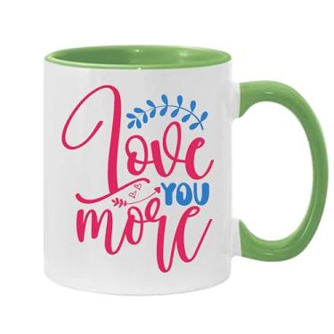 Imagem de SpreadPassion Caneca de café Love You More, presente para namorado e namorada, ideia de presente de dia dos namorados, presente para marido e esposa, ideia de presente de aniversário do dia dos