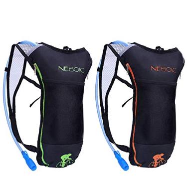Imagem de Mochila Neboic com 2 unidades de hidratação e bexiga de hidratação 2L – Mochila leve com água mantém a água fresca até 4 horas com grande armazenamento para crianças, mulheres, homens, caminhadas, ciclismo, acampamento, festival de música