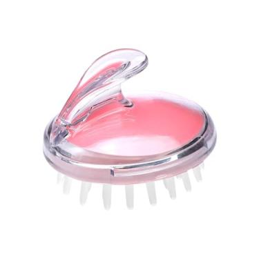 Imagem de Massageador de cabeça de silicone de plástico pente de cabelo escova de massagem no couro cabeludo escova de xampu 3 cores opcional Elitzia ETHSF123 (pink)