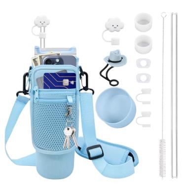 Imagem de 12 peças de acessórios para copo Stanley Cup 1,134 g com alça, incluindo tampa de cobertura de canudo nuvem, canudo de substituição, bota, tampa de derramamento Quencher H2.0, escova de limpeza,