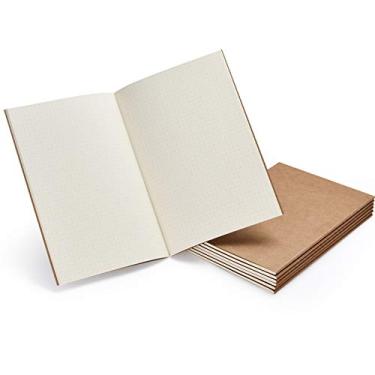 Imagem de Caderno A5, embalagem com 6 cadernos de papel Kraft de capa dura em pontos, cadernos de anotações para escritório, escola, trabalho, 80 g/m2, 30 folhas