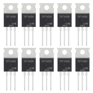 Imagem de ALLECIN Transistores Mosfet Irf540 Irf540N 33A 100V Irf520Npbf Transistor de Potência de Canal N 33 Amp 100 Volts Para-220 (Pacote com 10 Unidades)