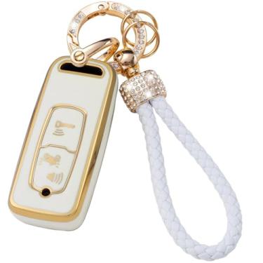 Imagem de HIBEYO Capa de chaveiro de 3 botões compatível com Honda X ADV SH 300 150 125 Forza PCX150 2018 Acessórios para motos Scooter Capa de chave TPU macio com chaveiros-Tipo I (3 botões)