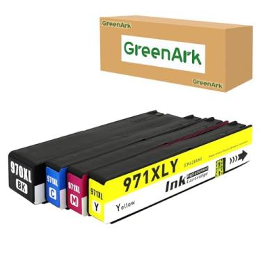 Imagem de GREENARK Cartucho de tinta 970xl 971xl Combo Pack 970 971 XL Substituição para impressora Hp Officejet Pro X451dn X451dw X476dnMFP X476dwMFP X551dw X576dwMFP (Preto Ciano Magenta Amarelo)