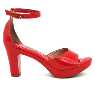 Imagem de Sandália Via Uno 411003 Salto Grosso Alto Meia Pata Calcanhar Fechado Feminino