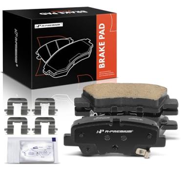 Imagem de A-Premium Conjunto de 4 pastilhas de freio a disco de cerâmica traseiras compatíveis com Hyundai Elantra GT, Sonata, Veloster, Kona Electric e Kia Soul, Soul EV, Optima, Forte, Forte5