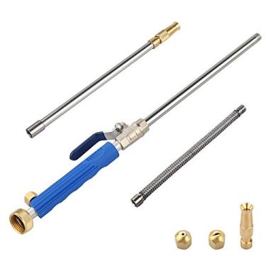 Imagem de YunGuoGuo Arruela Pulverizador de Alta Pressão com Bocal de Mangueira Flexível, 100 cm Hydro Jet Ferramenta de Limpeza de Lavadora, Lança de Varinha para Calha Pátio Carro Janela de Animais de Estimação Vidro Azul