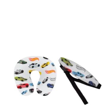 Imagem de Kit Almofada de pescoço + Faixa Apoio Suporte Cabeça de Bebê Cadeirinha Carro (Kit hotwheels)