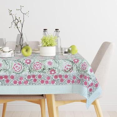 Imagem de Trade Star Linda toalha de mesa decorativa para sala de jantar, 100% algodão, design perfeito, capa de qualidade superior para decoração de casamento (padrão 4, 152 x 152 cm)