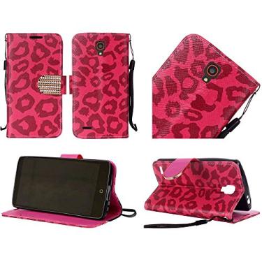 Imagem de Capa de transporte sem fio HR para Alcatel OneTouch Conquest - Embalagem de varejo - Leopardo rosa choque