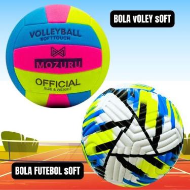 Imagem de Kit Bolas Soft Voley  Bola de Futebol Society Tamanho Padrao 420 Grama