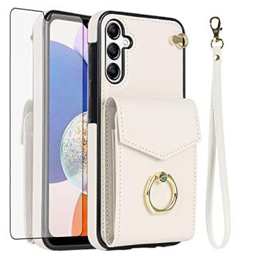 Imagem de Asuwish Capa de telefone para Samsung Galaxy S25 Plus S25+ 5G capa carteira com protetor de tela de vidro temperado e anel de bloqueio RFID suporte para cartão de crédito celular S25plus 25S + S 25