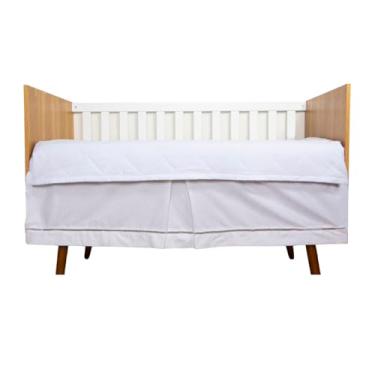 Imagem de Saia de Berço de Bebê Padrão Americano Ponto Palito Menina Menino 01 Peça (Branco)