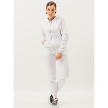 Imagem de Conjunto moletom Calca e Blusa Abrigo agasalho c/ Ziper Bolsos Touca Canguru-Feminino