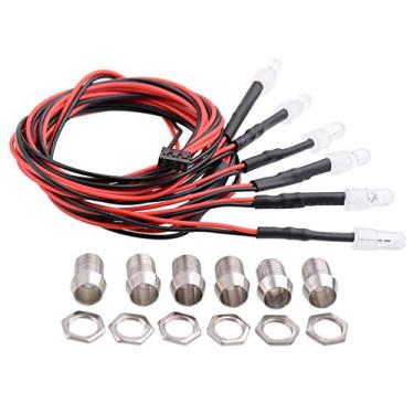 Imagem de ShareGoo 6Leds LED Light Headlights Taillight Kit Accessories Compatible with RC Car Truck Tank Crawler Traxxas HSP Tamiya Redcat RC4WD Axial SCX10(2 White,2 Red,2 Flashing Colorful LEDs)