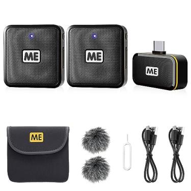 Imagem de Microfone Lavalier sem fio para Android USB C Smartphone Tablet Cancelamento de ruído, controle de ganho, transmissão de 59,7 m, microfone de lapela sem fio Podcast Microfone para gravação de vídeo