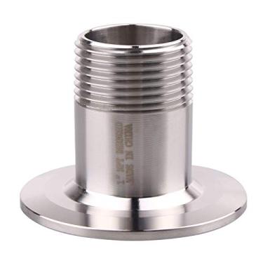 Imagem de Dernord Encaixe de tubulação roscada macho sanitário para 1,5 POLEGADAS (OD 50,5 mm) TRI GRAMP (Tamanho do cano: NPT de 2,5 cm (braçadeira tripla de 5 polegadas))