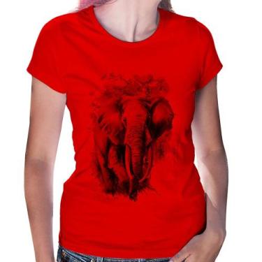 Imagem de Baby Look Elefante Watercolor - Foca na Moda, Vermelho, M