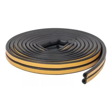 Imagem de Veda Fresta 4mm Borracha Vedação Porta Janela Fita Adesiva Rolo 6 Metr