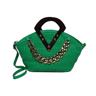 Imagem de Bolsas Tote Bag Grandes para Mulheres Bolsa Transversal de Couro Luxo para Senhoras(Green)