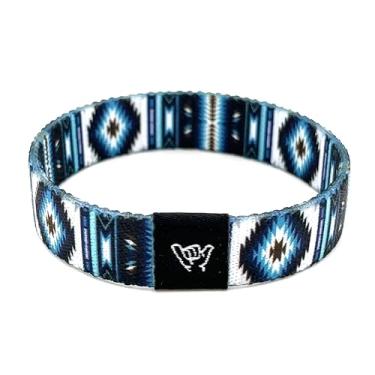 Imagem de Hang Loose Bands - Pulseira Southwestern para homens, mulheres e adolescentes - Estampa tribal confortável e Boho - Pulseira reversível estilo ocidental, Medium: 7.5" length (for large wrists),