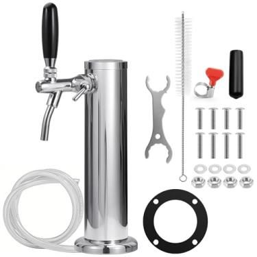 Imagem de Nova Torre Kegerator de fluxo ajustável - Torre de cerveja de torneira única de 7,6 cm, dispensador de cerveja de pressão para bar doméstico, torneira de torneira, peças Kegerator com linha