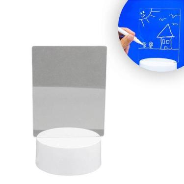 Imagem de Quadro Luminaria Led Para Escrever Anotaçoes Acrilico Branco Quente - 