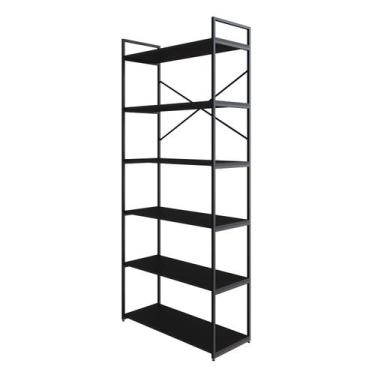 Imagem de Estante Alta C/06 Prateleiras 185x80x33cm Yon - Metalig, Preto TX/Est.