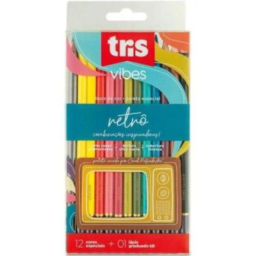Imagem de Lápis De Cor 12 Cores Vibes Retrô + Lápis 6b 901224 Tris - Summit