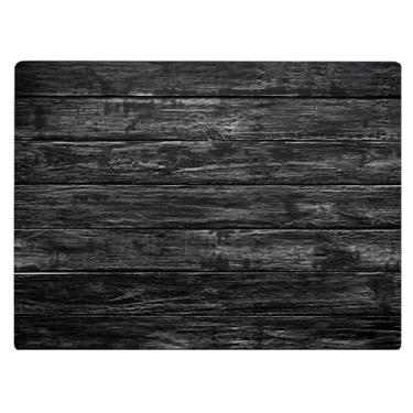 Imagem de Tábua de corte de vidro de mármore de grão de madeira, presente decorativo oceano, pedra de granito marmorizado, presente para sua mãe, esposa (madeira preta)