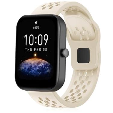 Imagem de Strisinho Pulseiras respiráveis compatíveis com Amazfit GTS/GTS 2/GTS 2 mini/GTS 2e/GTS 3/GTS 4 mini/GTS 4,20 mm pulseira esportiva macia para Amazfit Bip/Bip U/Bip U Pro/Bip 3/Bip 3 Pro