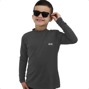 Imagem de Camiseta Blusa Camisa Manga Longa Proteção Solar Uv 50 Infantil Praia 