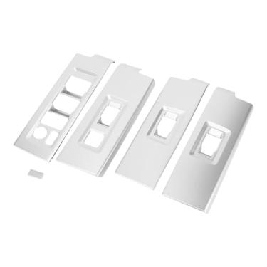Imagem de REPAIROCK 1 conjunto de painel de interruptor de janela frontal traseira para Toyota Tundra 2022-2024 Master Power Window Switch Cover Trim ABS Matte Silver Tone