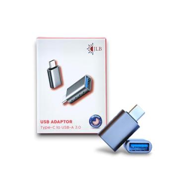 Imagem de JLB Adaptador USB C para USB (pacote com 2), adaptador USB C macho para USB 3.0 fêmea, transferência de dados de 5 Gbps, compatível com MacBook, iPad, iPhone, Microsoft Surface, Samsung, Dell XPS e