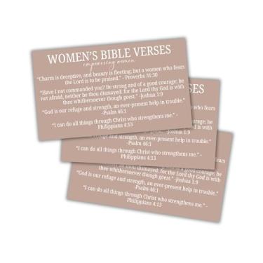 Imagem de Carteiras femininas com versículos bíblicos, pacote com 30 unidades, 5 x 8,89 cm, inspiração, afirmação, escritura, anotação, mulher, distribuição, Josué 1:9, Psalm 46:1, Filipenses 4:13